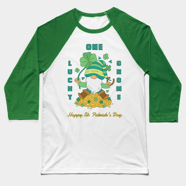 One Lucky Gnome - St. Valentine's Day Baseball T-Shirt by Silly Pup Creations